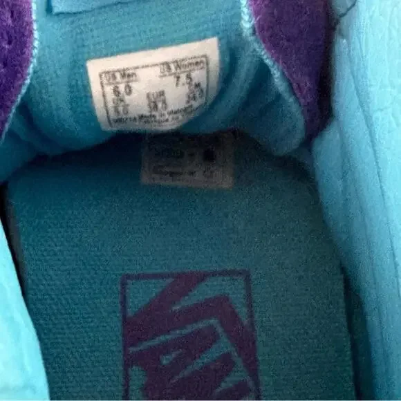 Vans Women’s Sk8 Hi Checkerboard Skate Shoes Violet/Cyan Size 7.5 - Picture 7 of 8